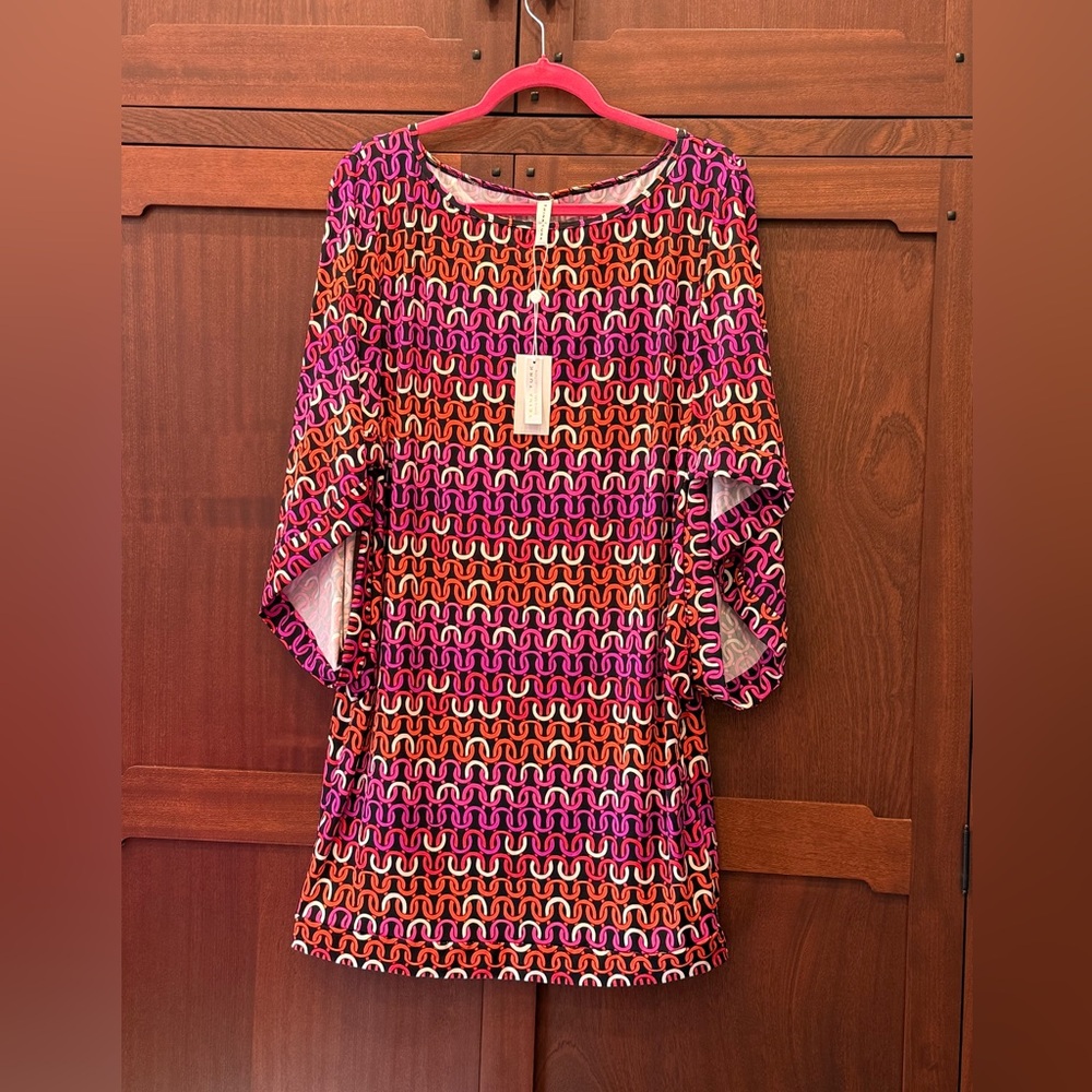 Trina Turk NWT Sz XL Bold Pink Purple & Black Raglan Sleeve Beach Cover-Up (695) - Picture 2 of 10